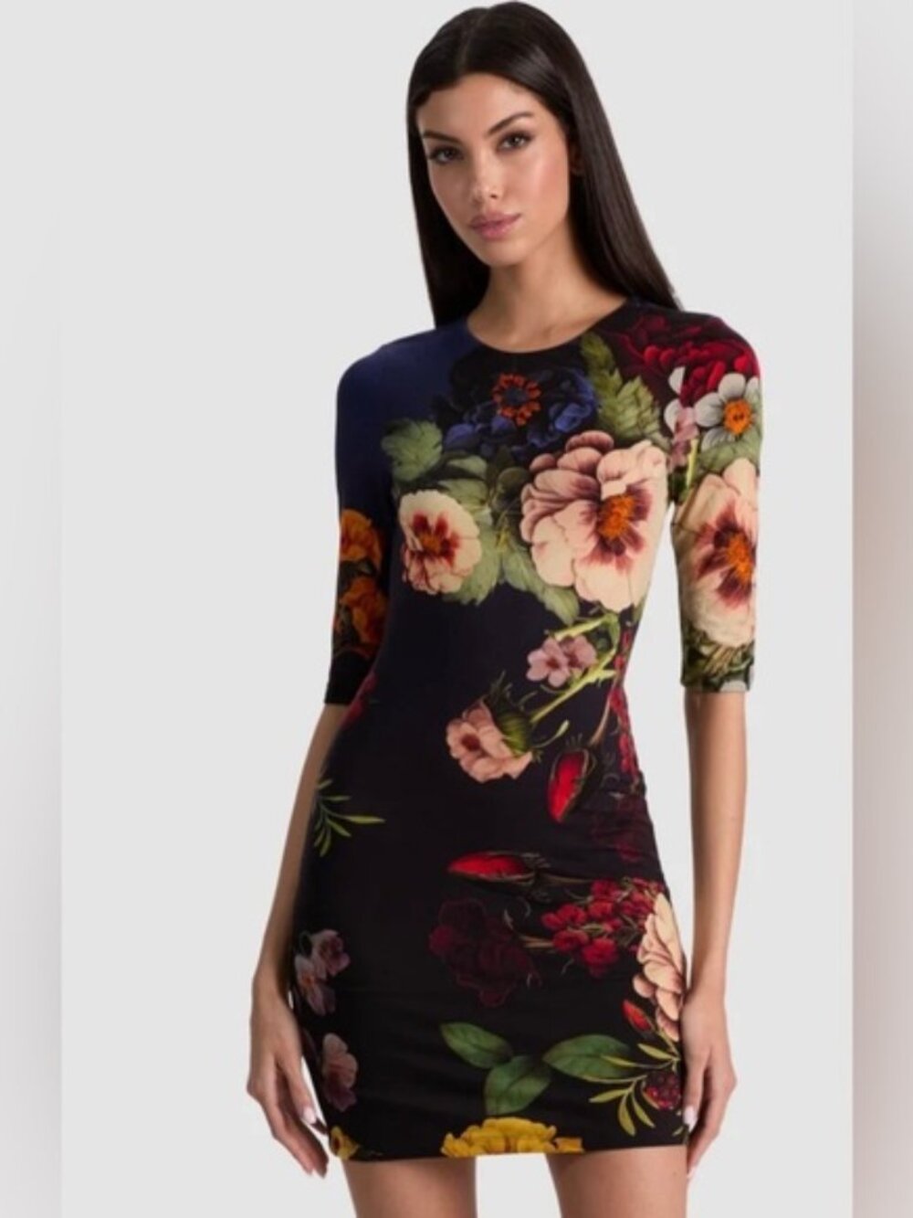 UNWORN. Alice + Olivia Delora Floral Magic Garden Stretch Dress
